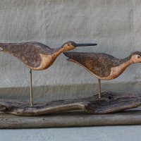 448:  Flattie pair with goose quill beaks  12x30.5x5.5  © 2017