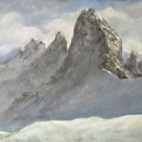 696:  Alps  9x12  Oil on panel