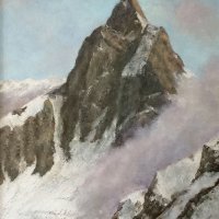 697:  Matterhorn from Dent d'Herenes  12x9  Oil on panel